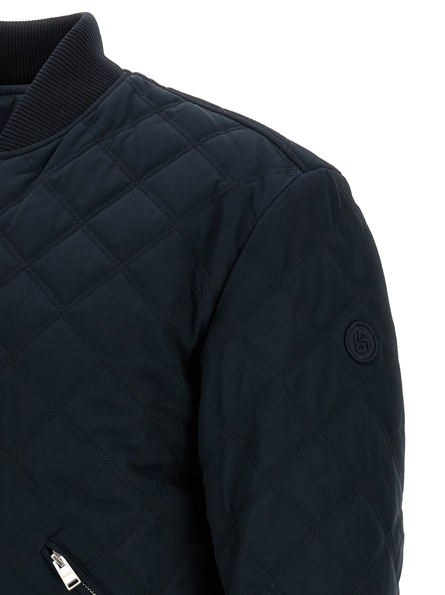 Blue Polyester Bomber