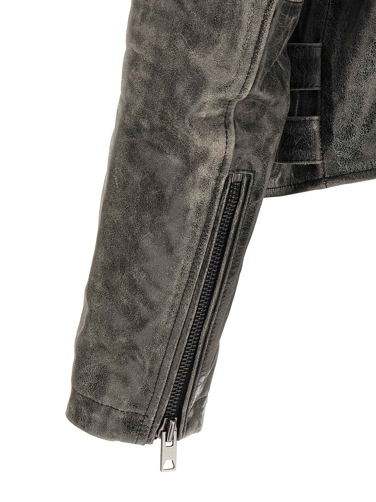 Gray Cowhide Leather Jacket