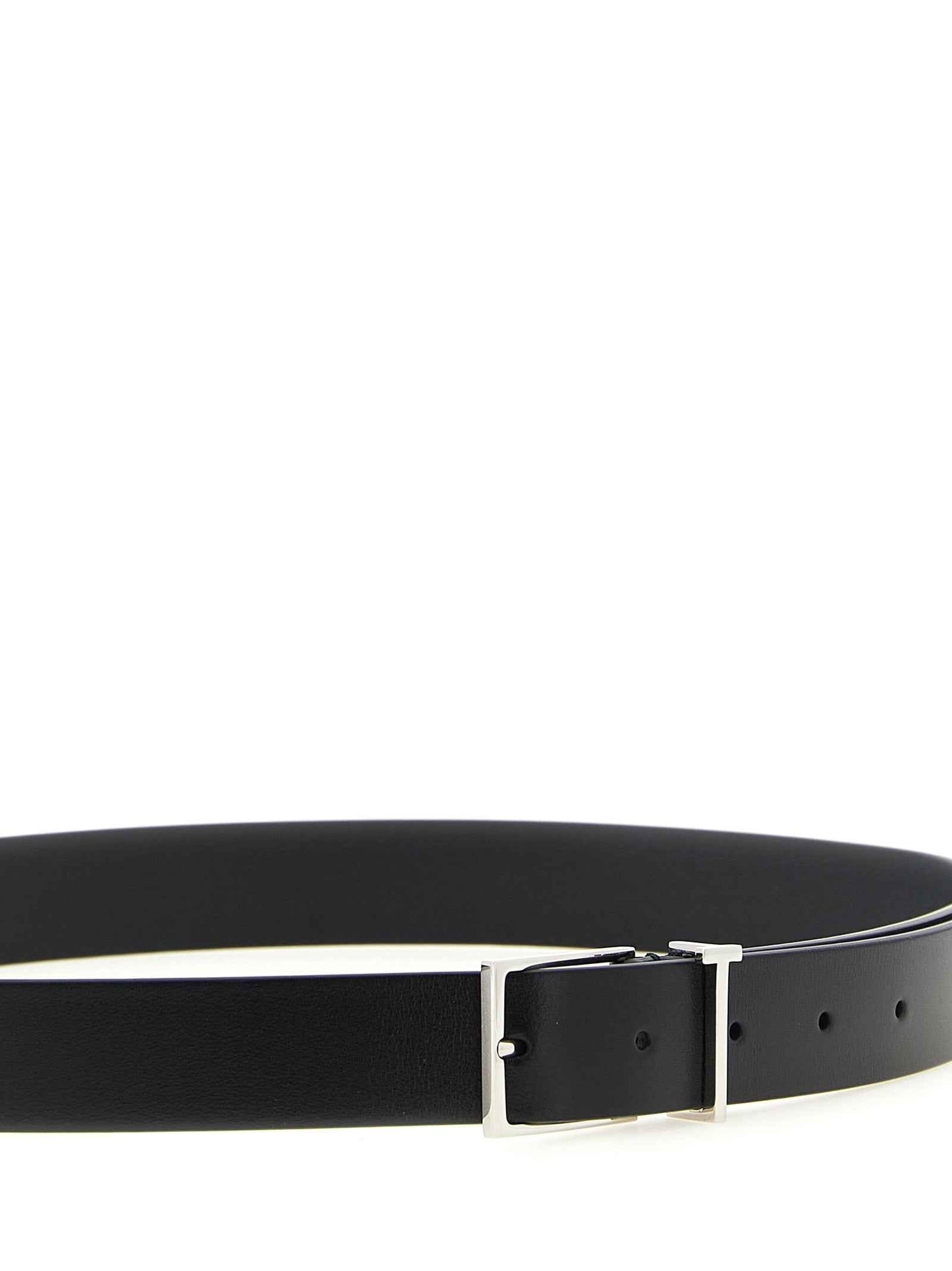 Black Calfskin Thin Belt