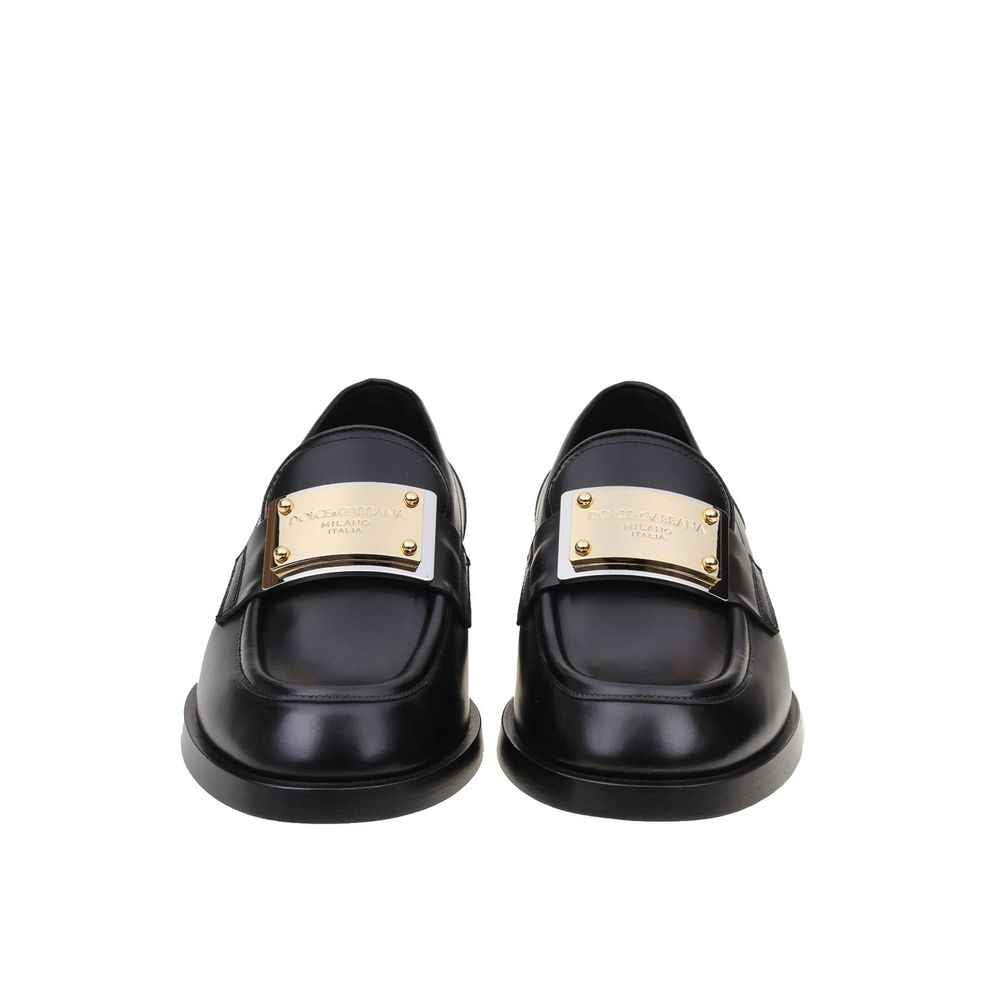 Black Calfskin Slip-On Loafers