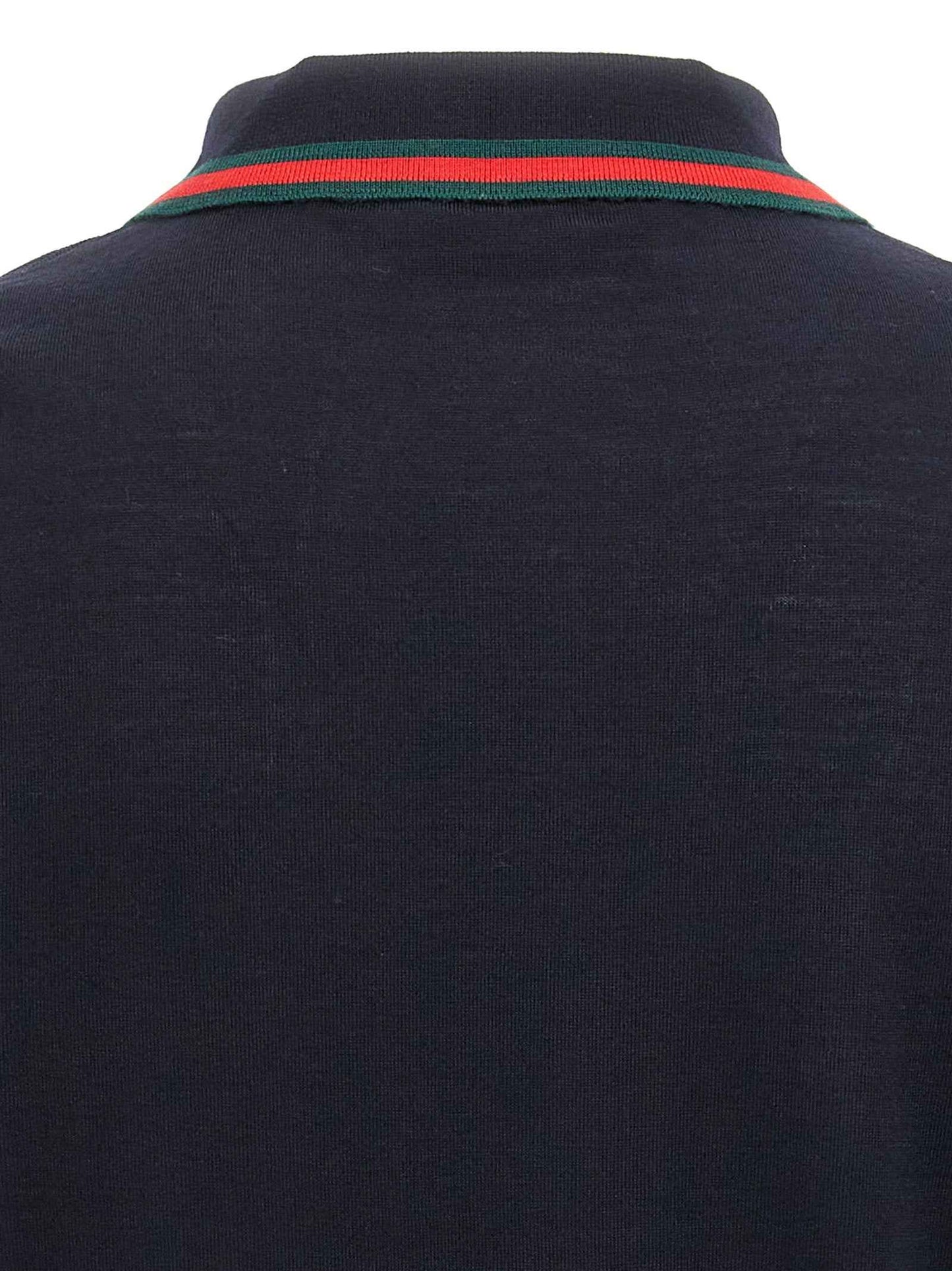 Blue Wool Polo Shirt