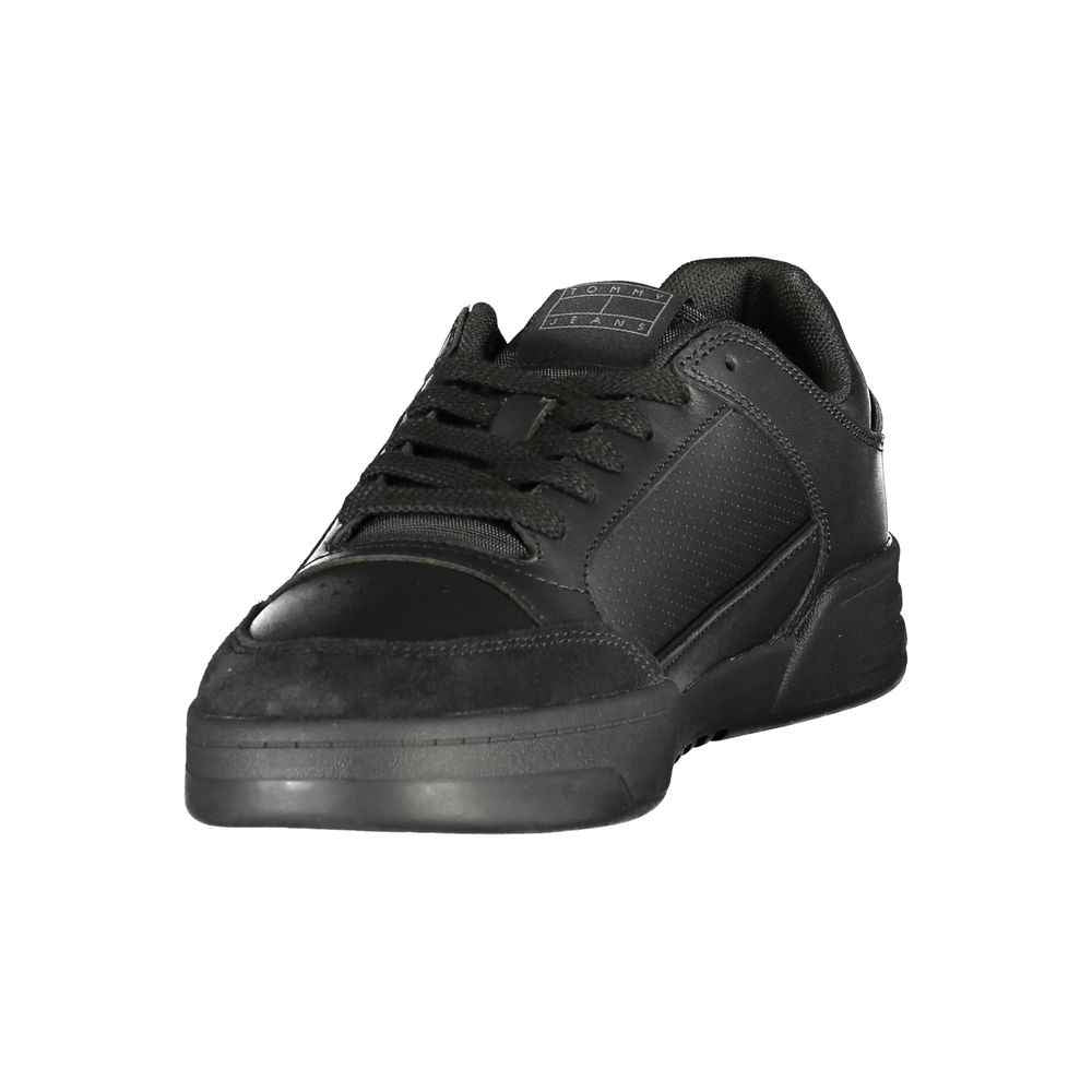 Black Polyurethane Men's Sneaker