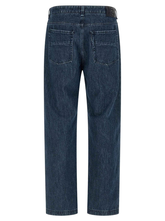 Blue Cotton Flared Jeans