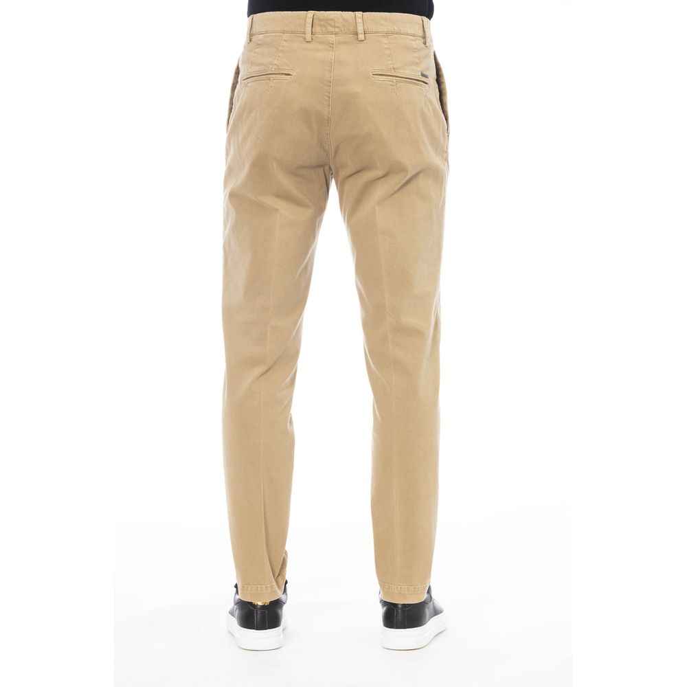 Beige Cotton Men's Pant