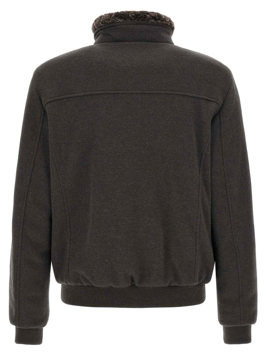 Brown Wool Bomber