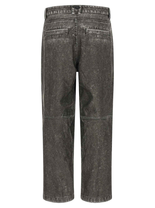 Gray Polyethylene Casual Pants