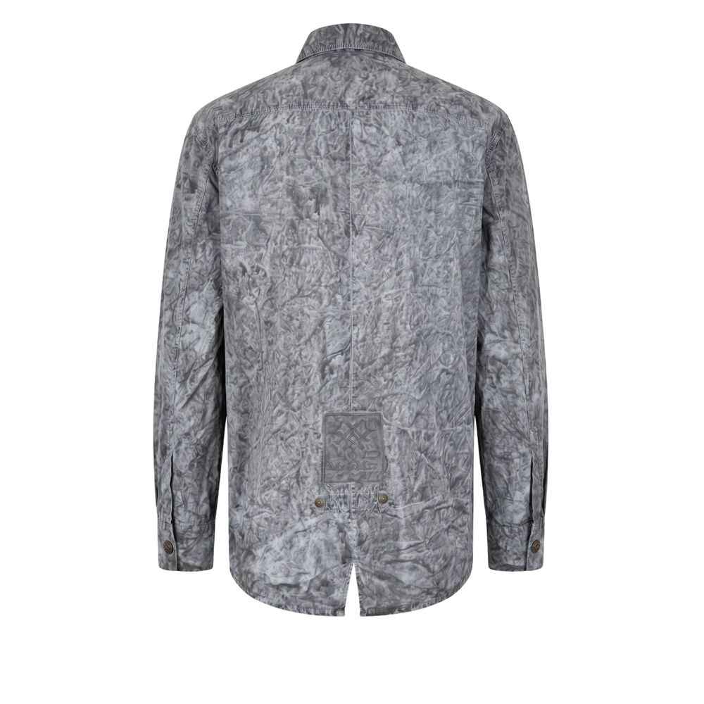 Grey Viscose Men Shirt