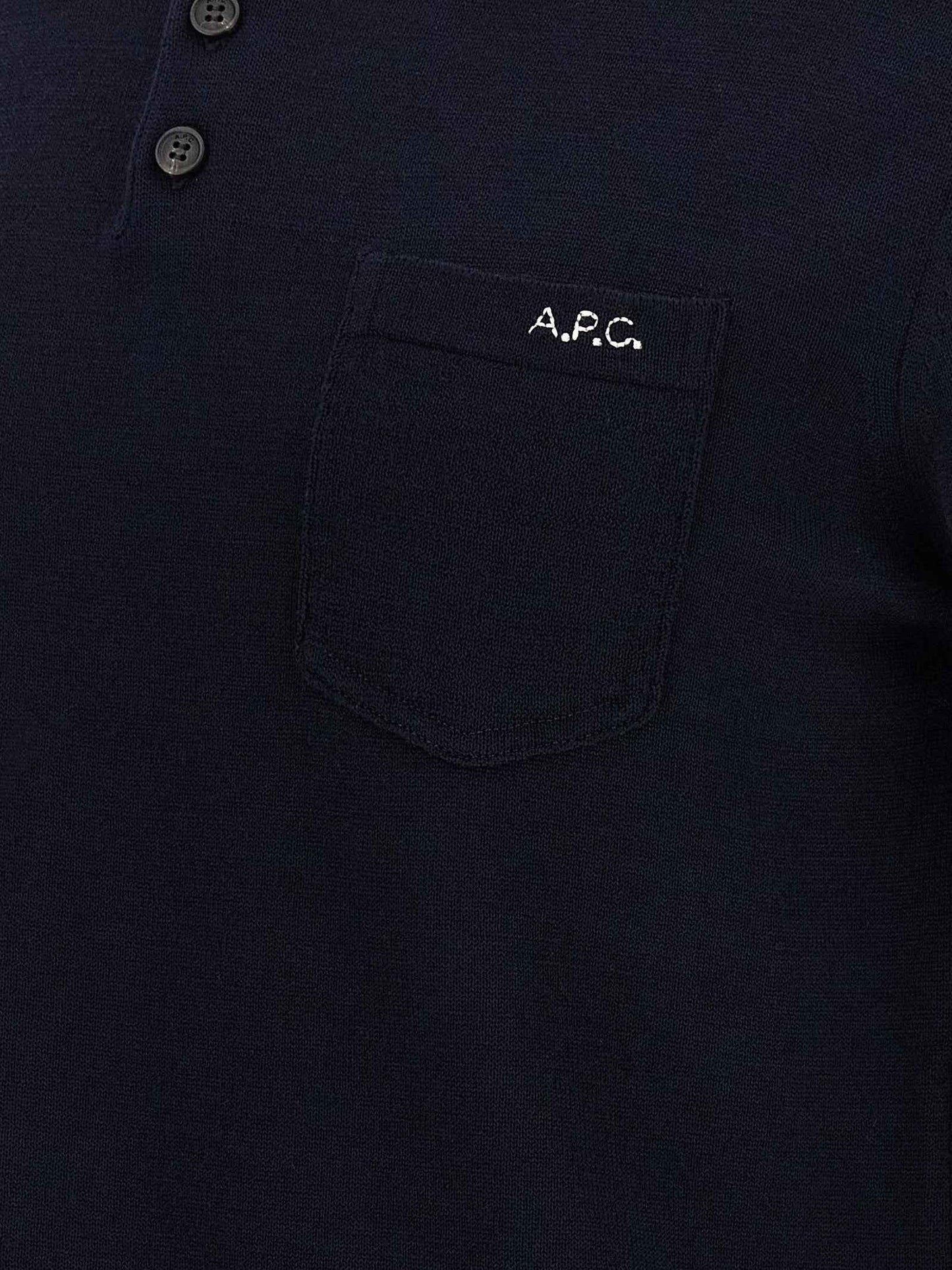 Blue Virgin Wool Polo Shirt