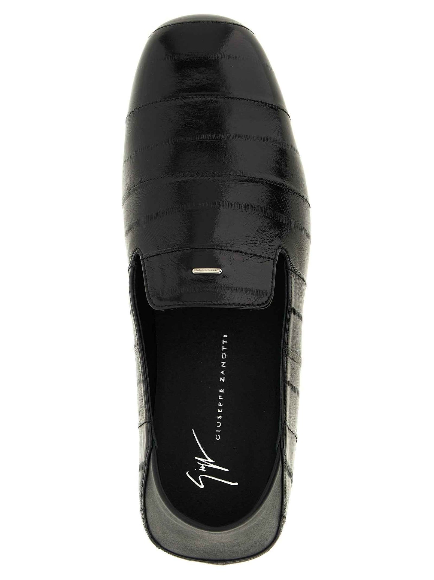 Black Leather Slip-On Loafers