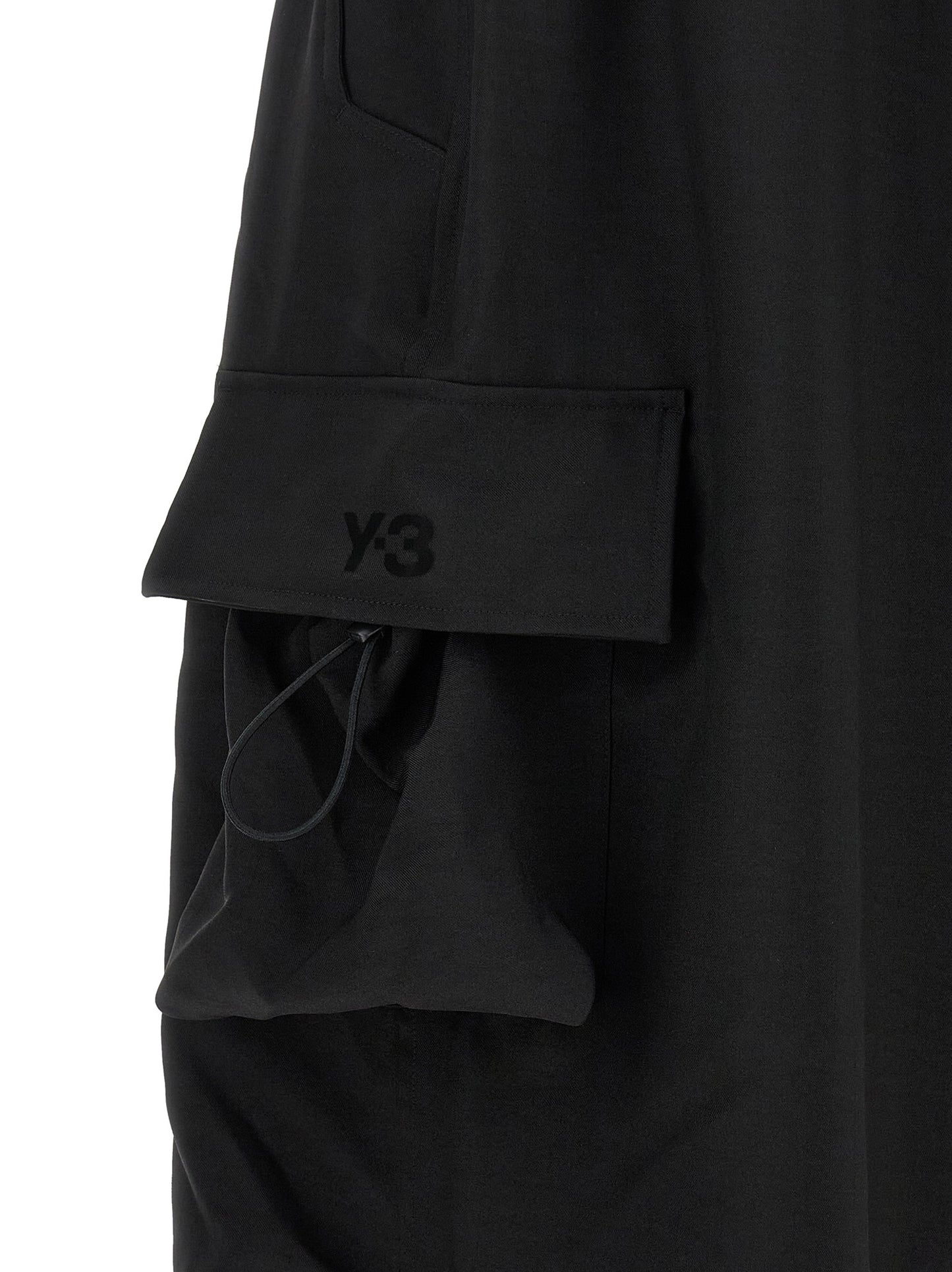 Black Polyester Cargo Pants
