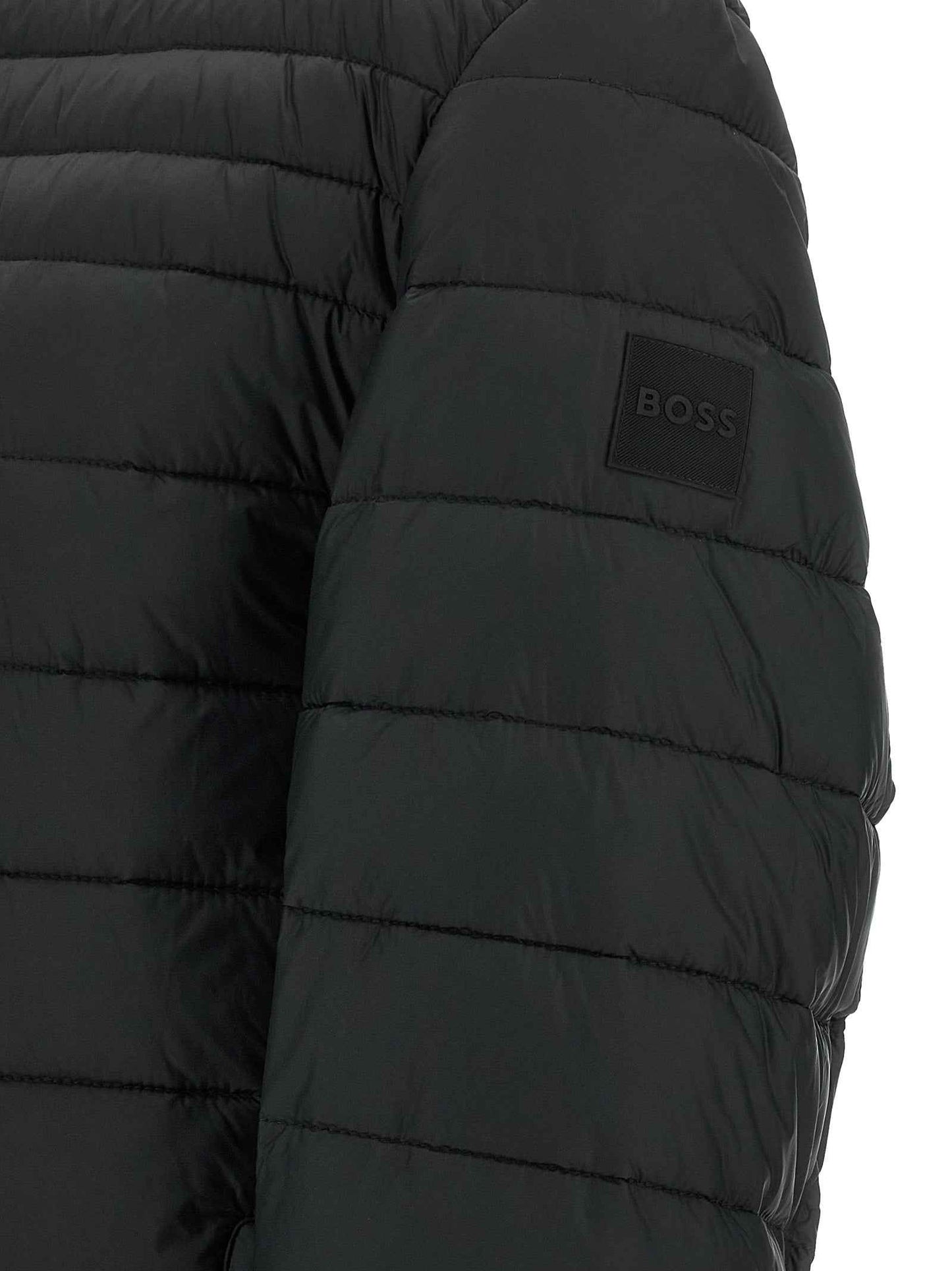 Black Recycled Polyamide Full-Length Jacket