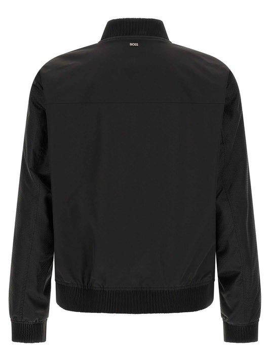 Black Polyester Bomber