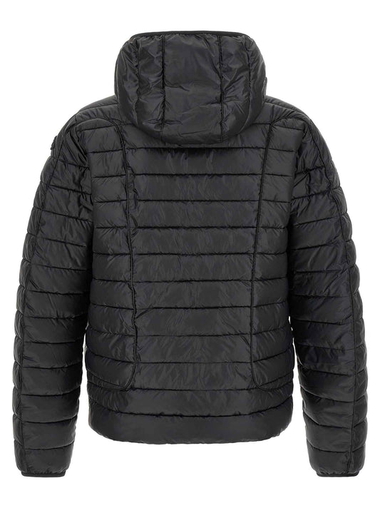 Black Polyester Full-Length Jacket