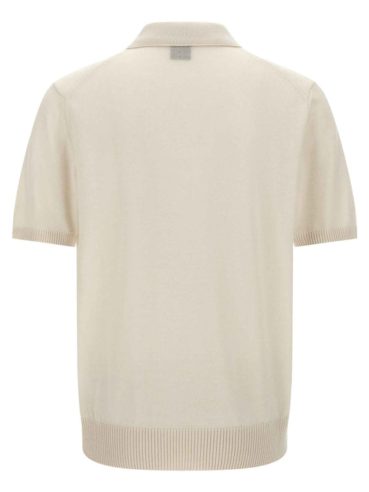 White Virgin Wool Polo Shirt