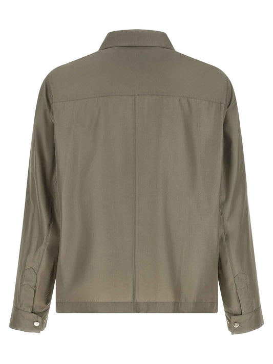 Bicolor Silk Full-Length Jacket