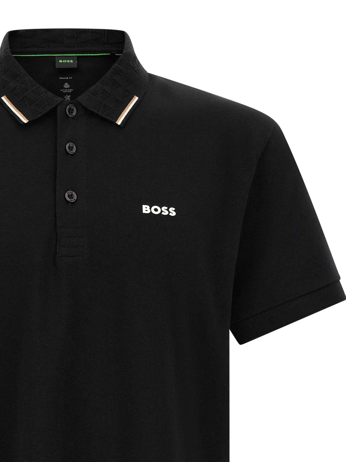 Black Cotton Polo Shirt
