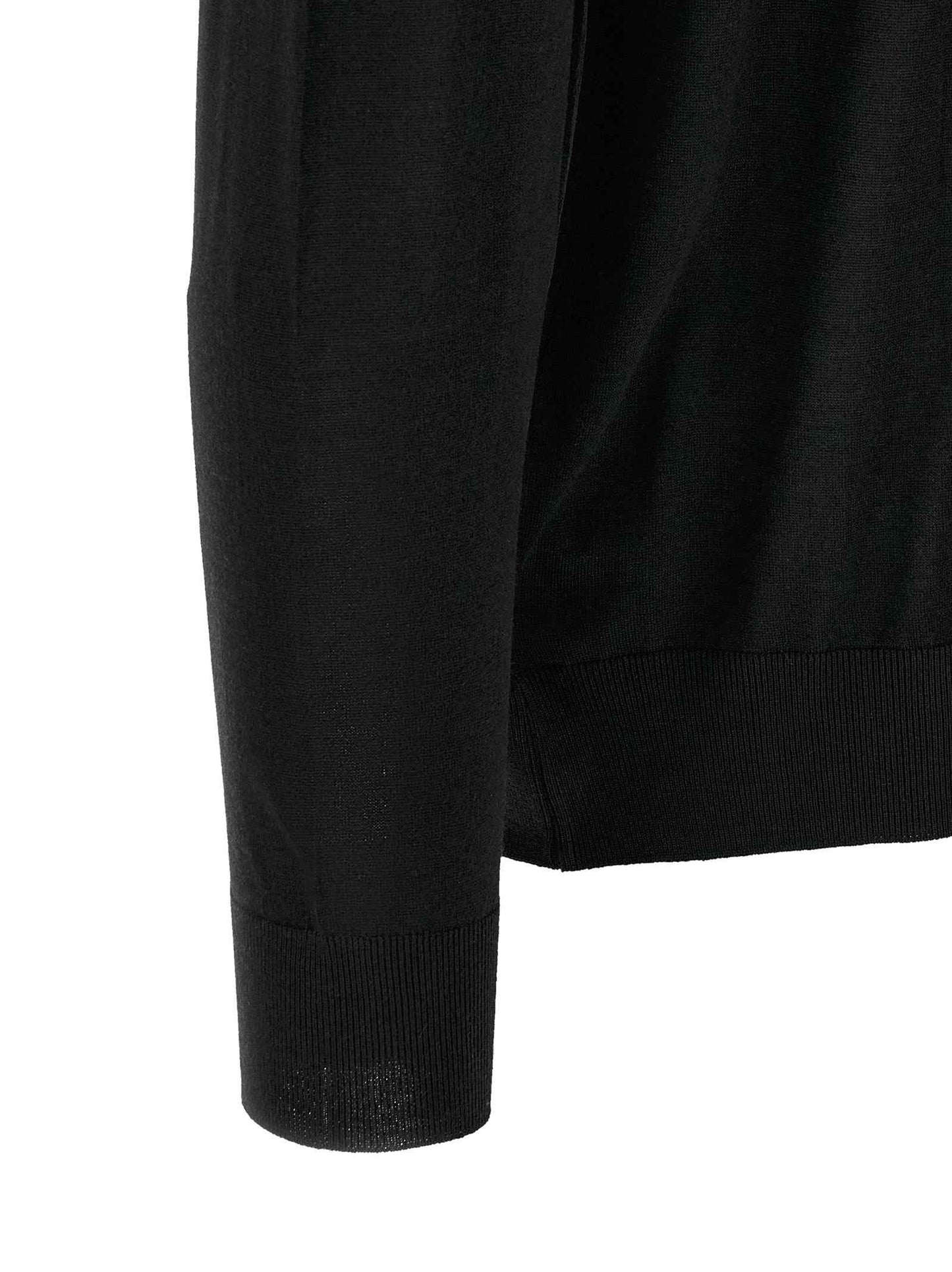 Black Wool Polo Shirt
