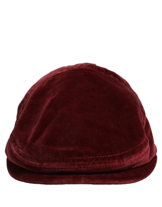 Men Dark Red Cotton Newsboy Capello Cabbie Hat