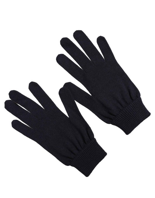 Men Dark Blue Cashmere Knitted Winter Gloves