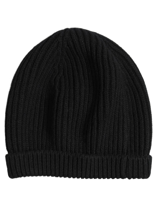 Men Black Wool Knitted Winter Beanie Capello One Hat