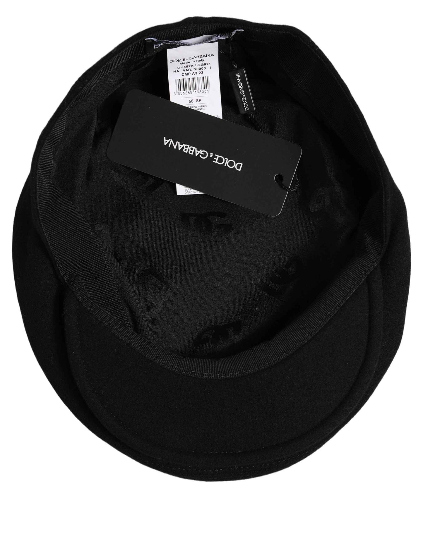 Men Black Wool Blend Flat Cloth Newsboy Cap Hat