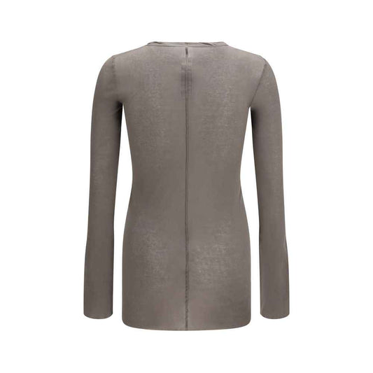 Brown Cotton Long Sleeve T-Shirt