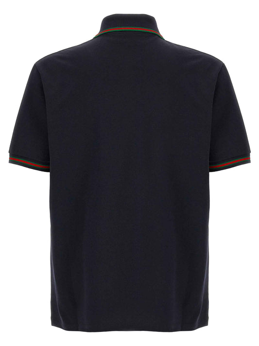 Blue Cotton Polo Shirt