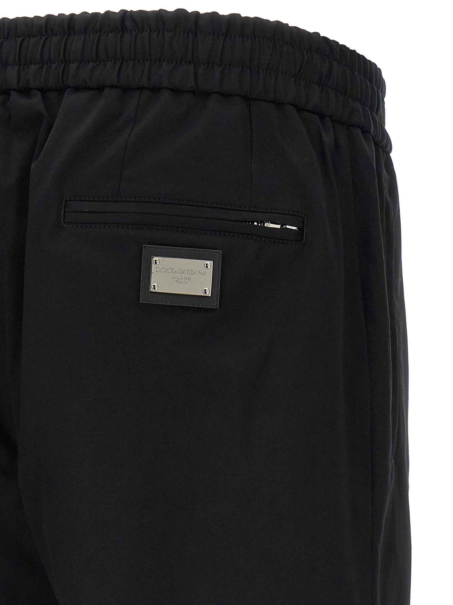 Black Cotton Casual Pants