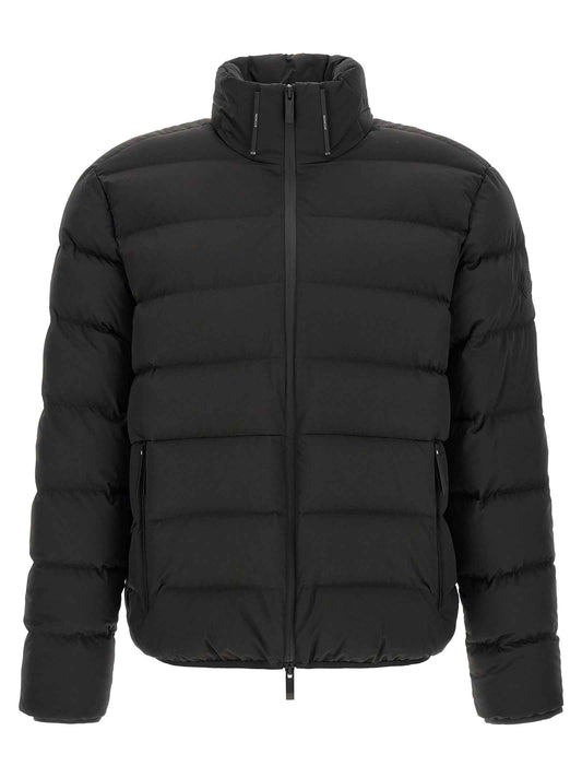 Black Polyester Full-Length Jacket