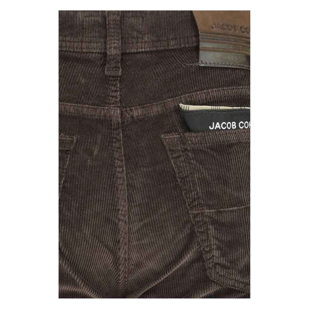 Brown Cotton Casual Pants