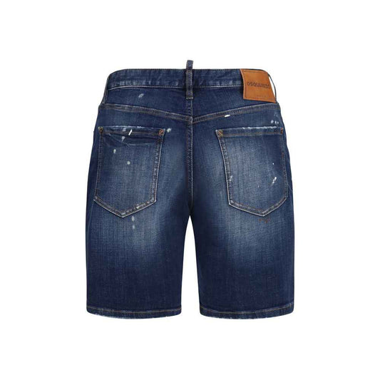 Blue Cotton Bermuda Shorts