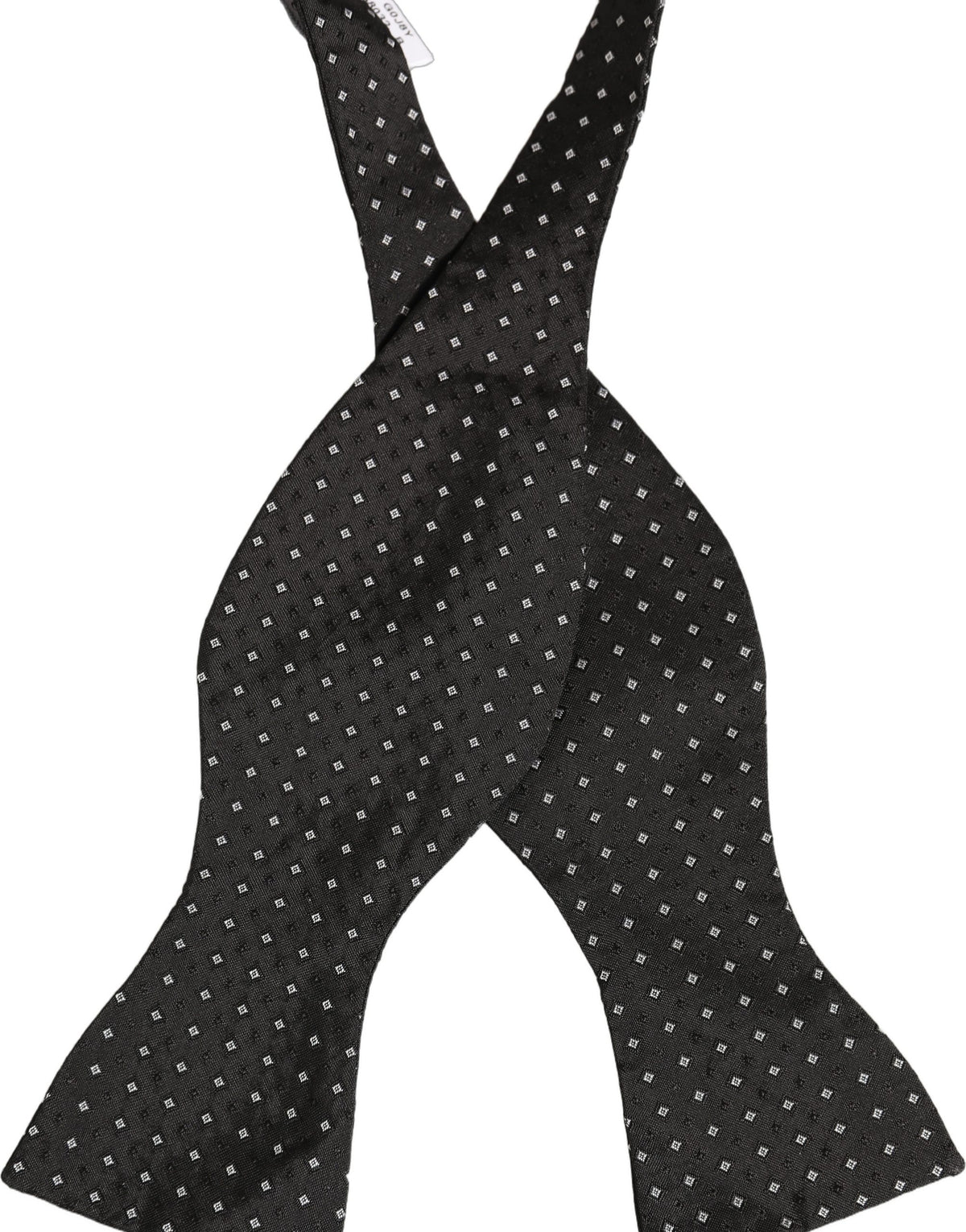 Dark Gray White Polka Dot Adjustable Neck Papillon Bow Tie