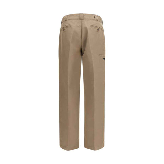 Brown Cotton Casual Pants