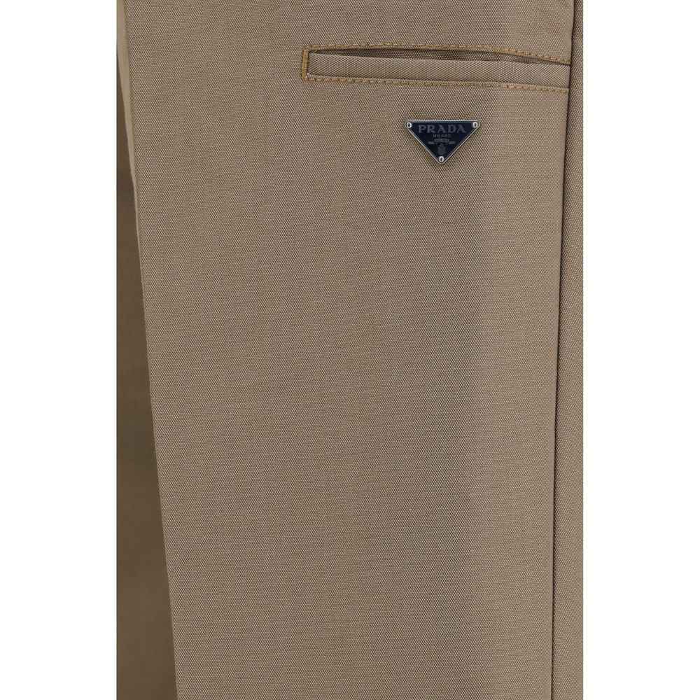 Brown Cotton Casual Pants