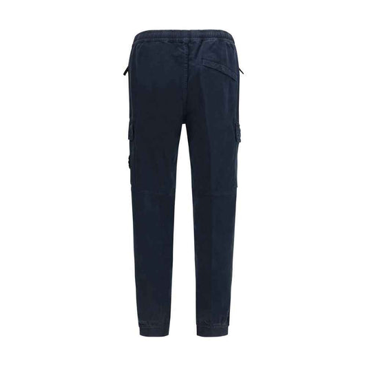 Blue Cotton Cargo Pants