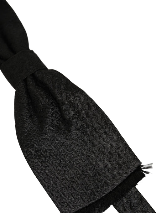 Men Dark Gray 100% SIlk Adjustable Neck Papillon Bow Tie