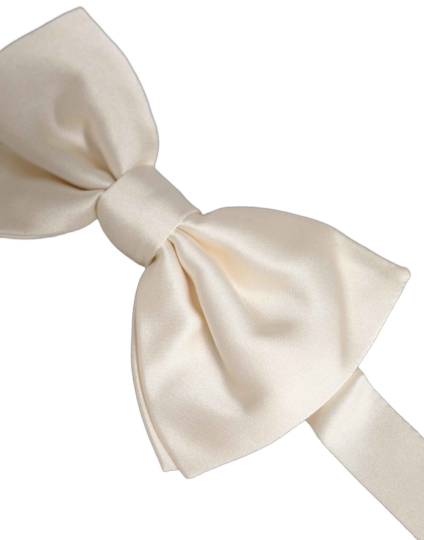 Men White 100% Silk Adjustable Neck Papillon Bow Tie