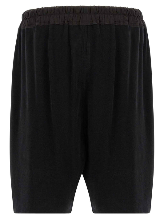 Black Cotton Bermuda Shorts