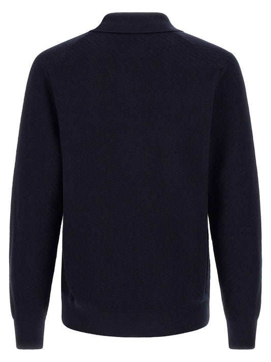 Blue Cotton Polo Shirt