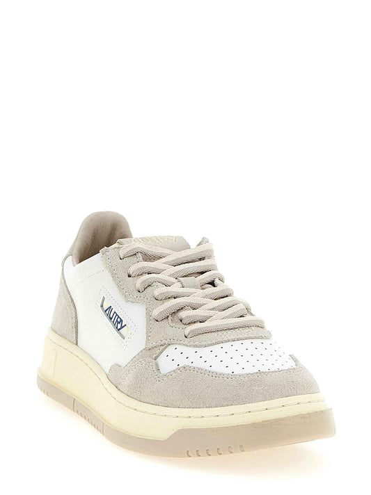 Gray Cowhide Low Top Sneakers