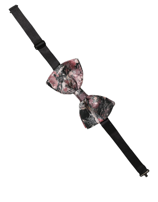 Multicolor Marble Silk Adjustable Neck Papillon Bow Tie