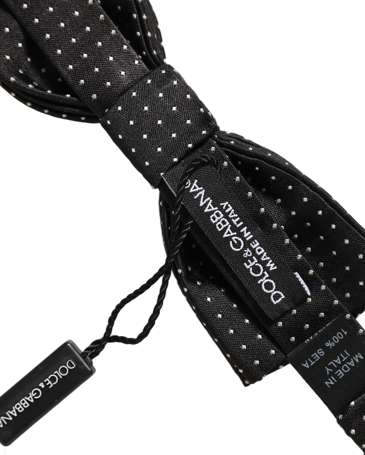 Black White Polka Dot Adjustable Neck Papillon Bow Tie