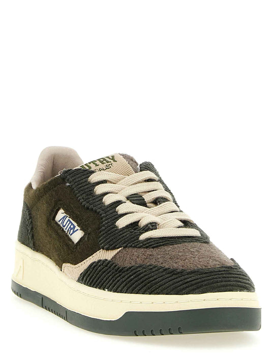 Brown Textile Low Top Sneakers