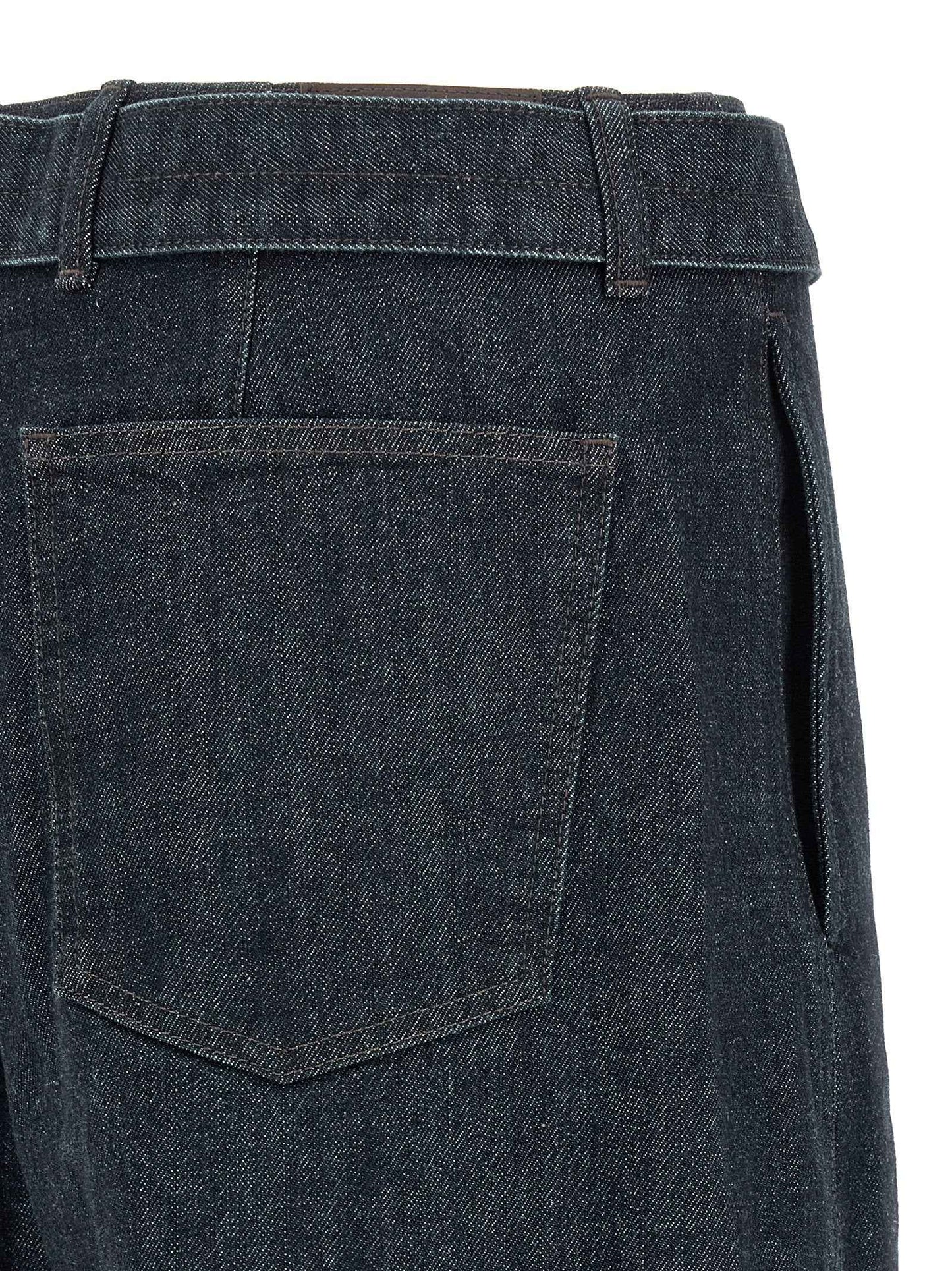 Blue Cotton Tapered Jeans