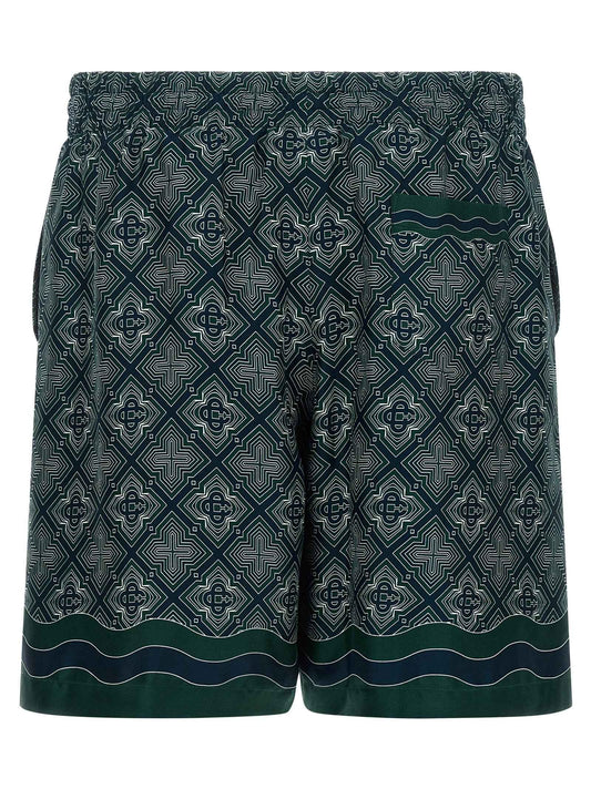 Multicolor Silk Bermuda Shorts