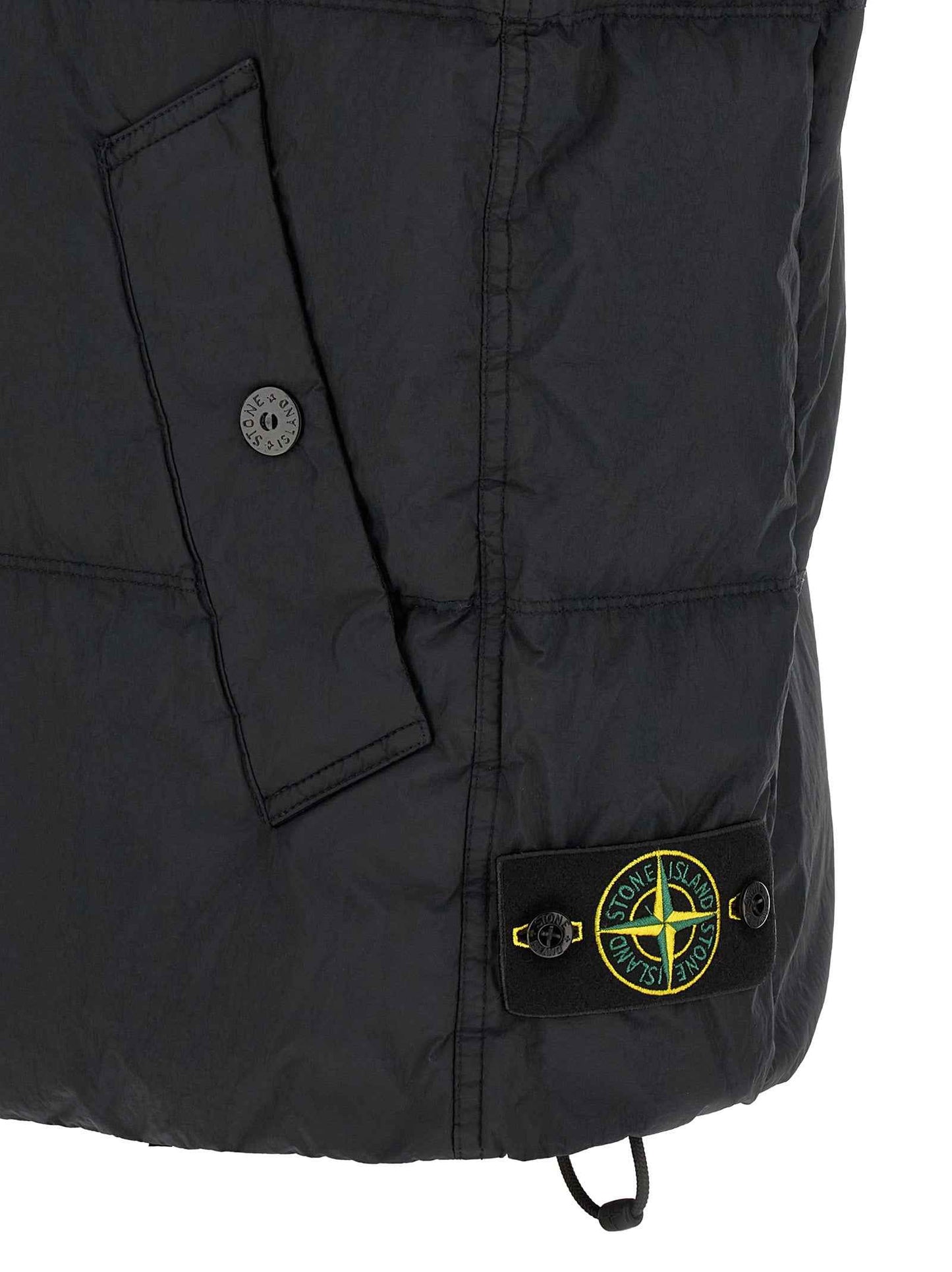 Blue Polyamide Sleeveless Jacket