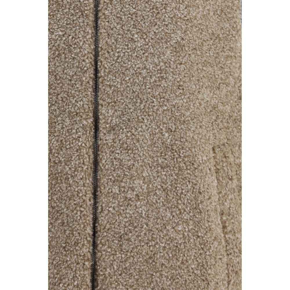 Beige Polyester Sleeveless Jacket