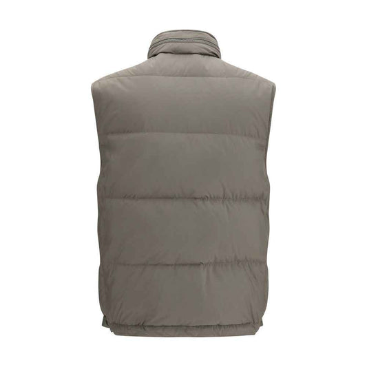 Gray Polyester Sleeveless Jacket