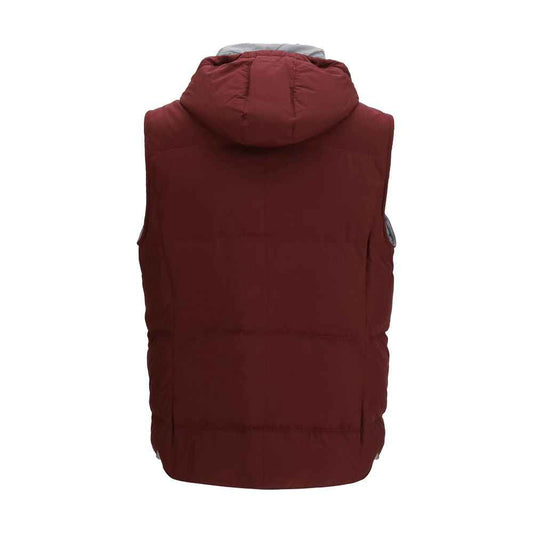 Bordeaux Polyester Sleeveless Jacket