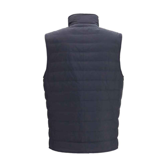 Blue Polyester Sleeveless Jacket